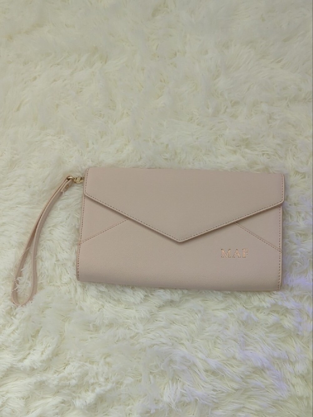 MAF Blush Envelope Wristlet Clutch NWOT